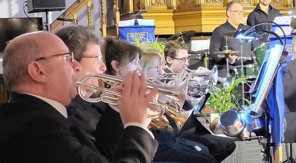 Cornets playing in a concert