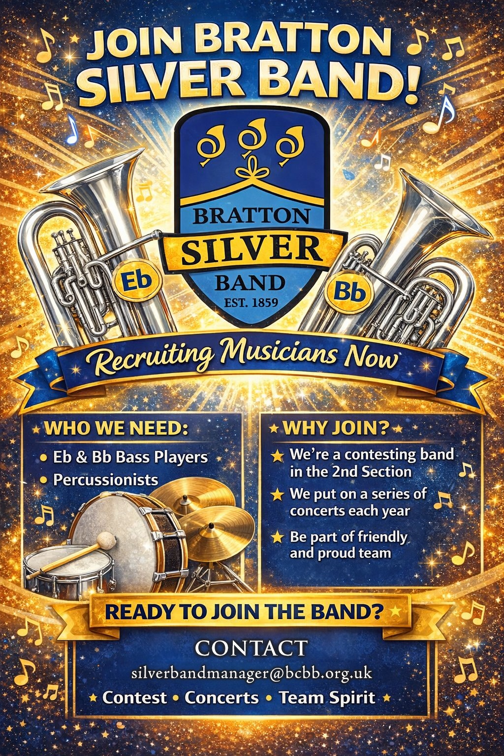 We're recruiting musicians for Silver Band